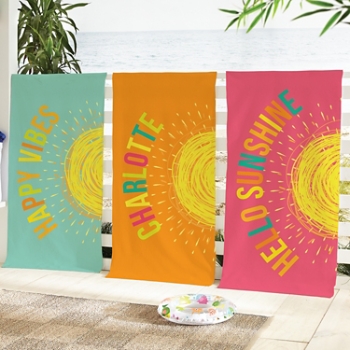 Happy Vibes Beach Towel