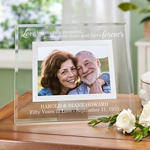 Love that Lasts Forever Anniversary Glass Picture Frame
