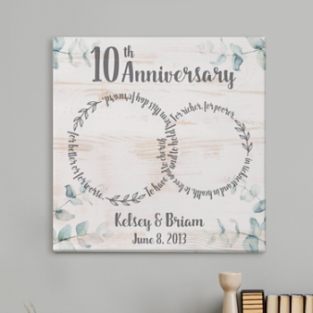 Rings of Love Anniversary Canvas