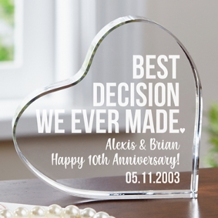 The Best Decision Anniversary Acrylic Heart