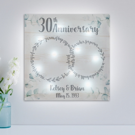 TwinkleBright® LED Rings of Love Anniversary Canvas