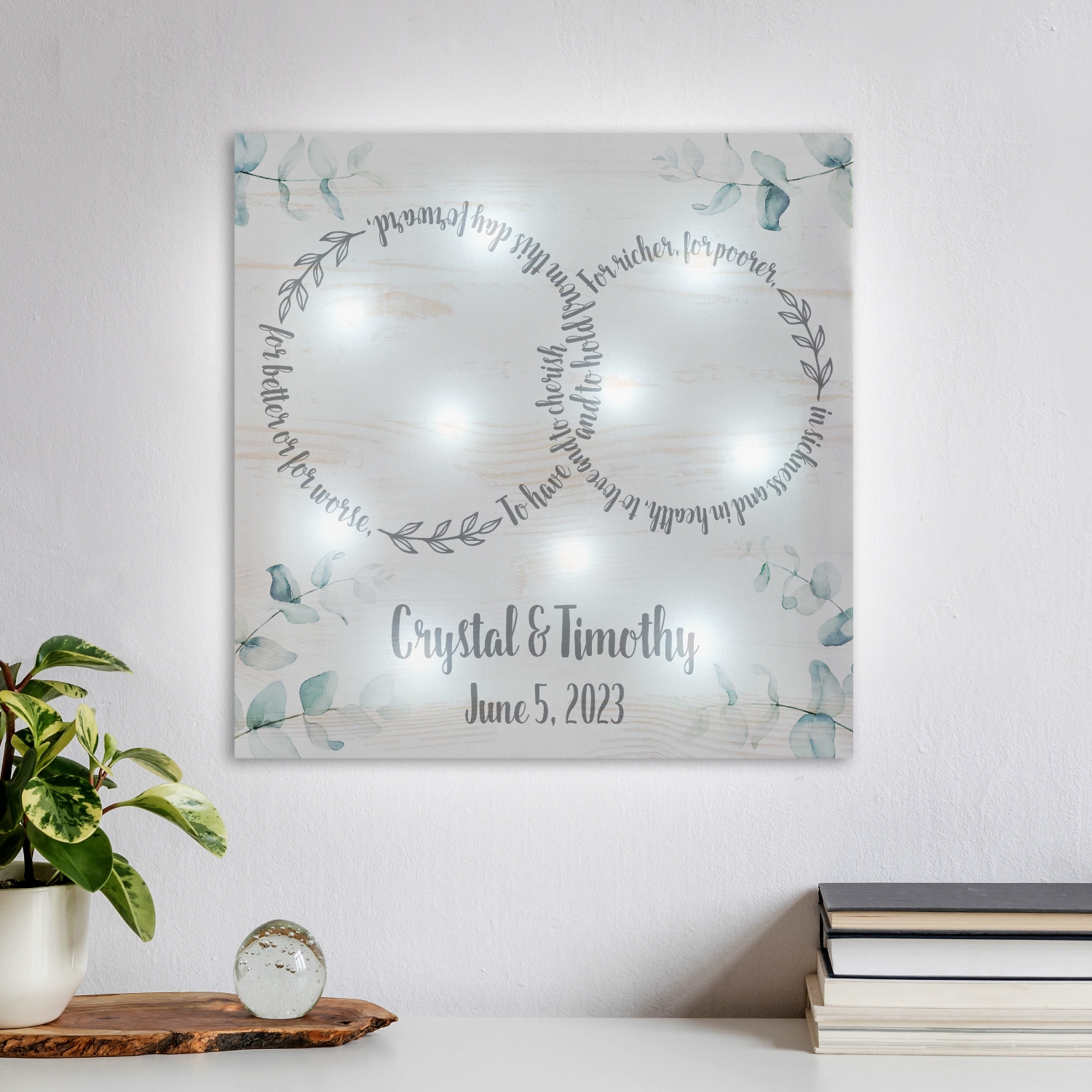 TwinkleBright® LED Rings of Love Canvas