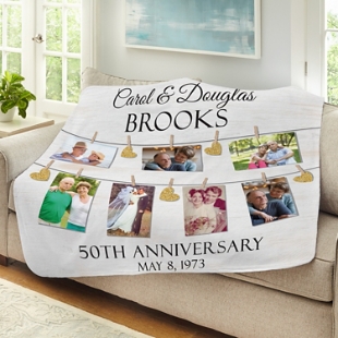 We Belong Together Anniversary Photo Plush Blanket