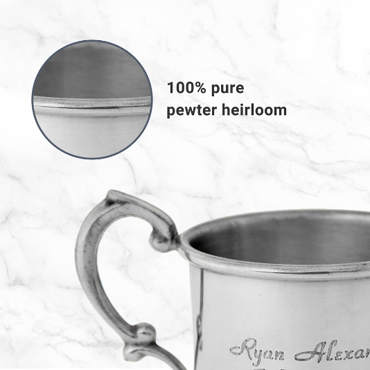 Personalized Pewter Baby Cup with Birth Record