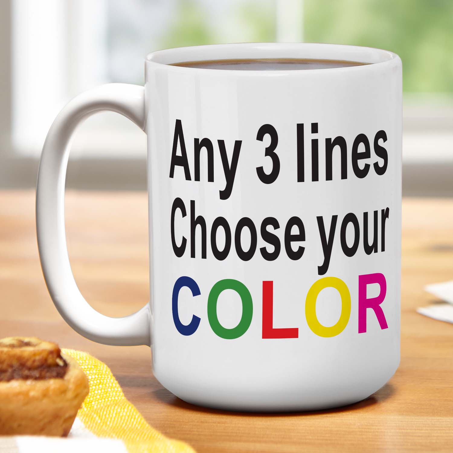 Custom 3-Line Text Mug