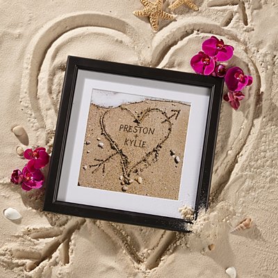 Heart in Sand Framed Print