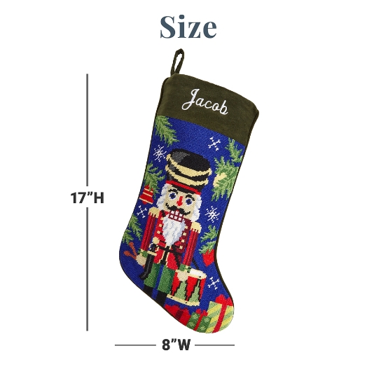 Colonel Cupcake Embroidered Needlepoint Stocking - Swag.