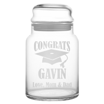 Graduation Glass Treat Jar w/out Candy