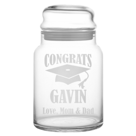 Graduation Glass Treat Jar w/out Candy