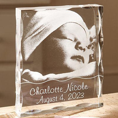 Baby's Acrylic Personalized Photo Display Block
