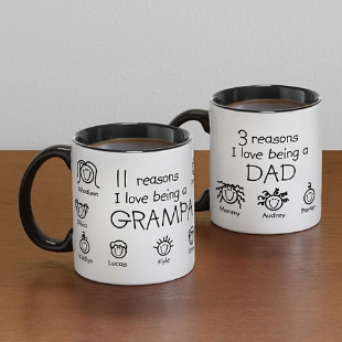 Large Personalized Coffee Mugs for Men - Definition of a Dad or