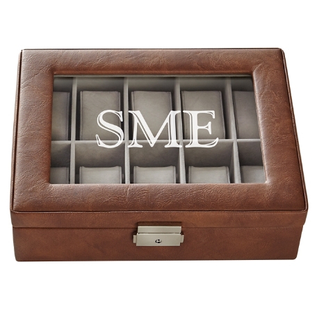 Leather Watch Box-Brown