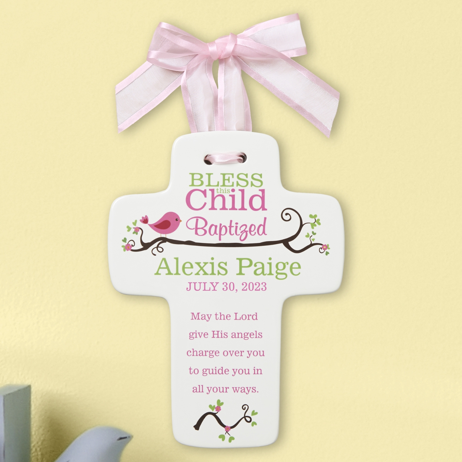 Cherish This Child Personalized Baptism Cross