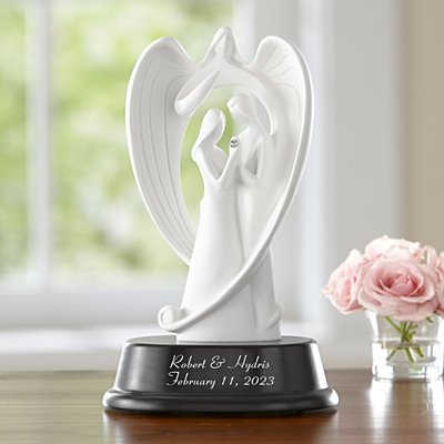 Embracing Couple with Personalized Guardian Angel