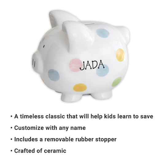 Piggy bank with deals name