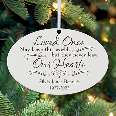 Always In Our Hearts Personalized Oval Ornament