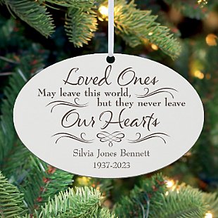 Never Leave Our Hearts Oval Ornament