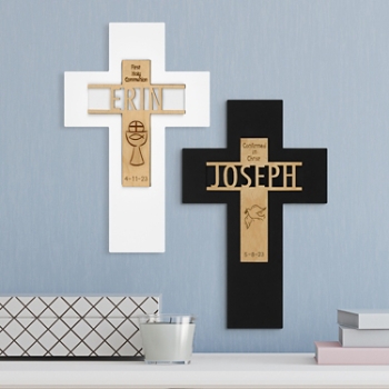 Holy Sacrament Personalized Wooden Cross