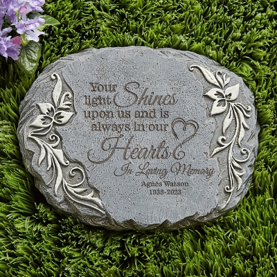 Illuminated Memories Personalized Memorial Garden Stone