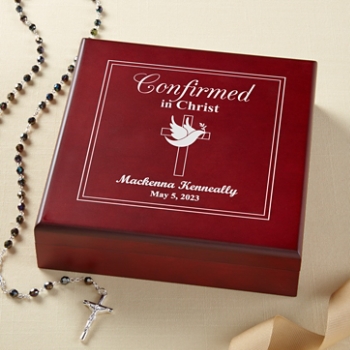 Confirmed in Christ Wood Keepsake Box