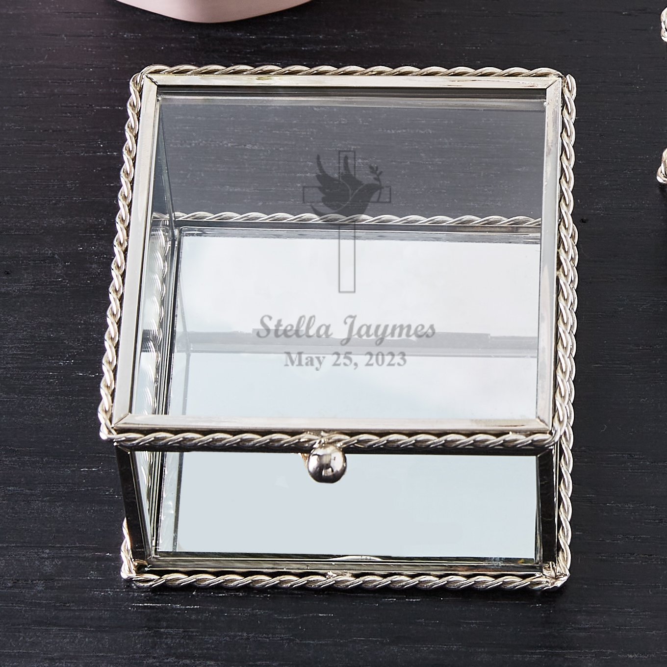 Holy Confirmation Glass Keepsake Box