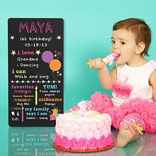All About Me Birthday Chalkboard