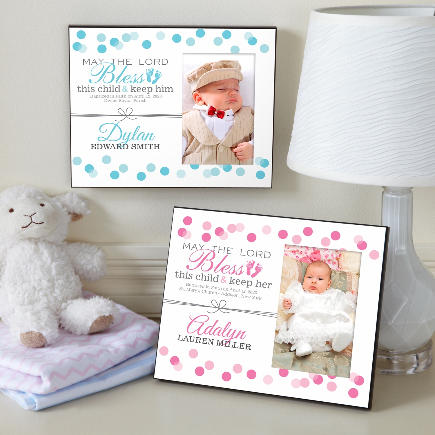 Baptism Blessings Personalized Photo Frame