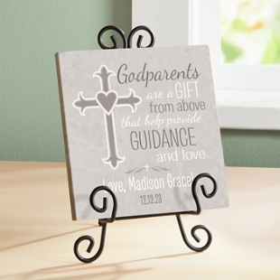 Godparents Tile Cross Keepsake