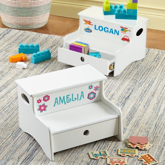 Step stool deals with storage compartment