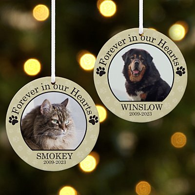Forever Loved Pet Photo Memorial Personalized Ornament