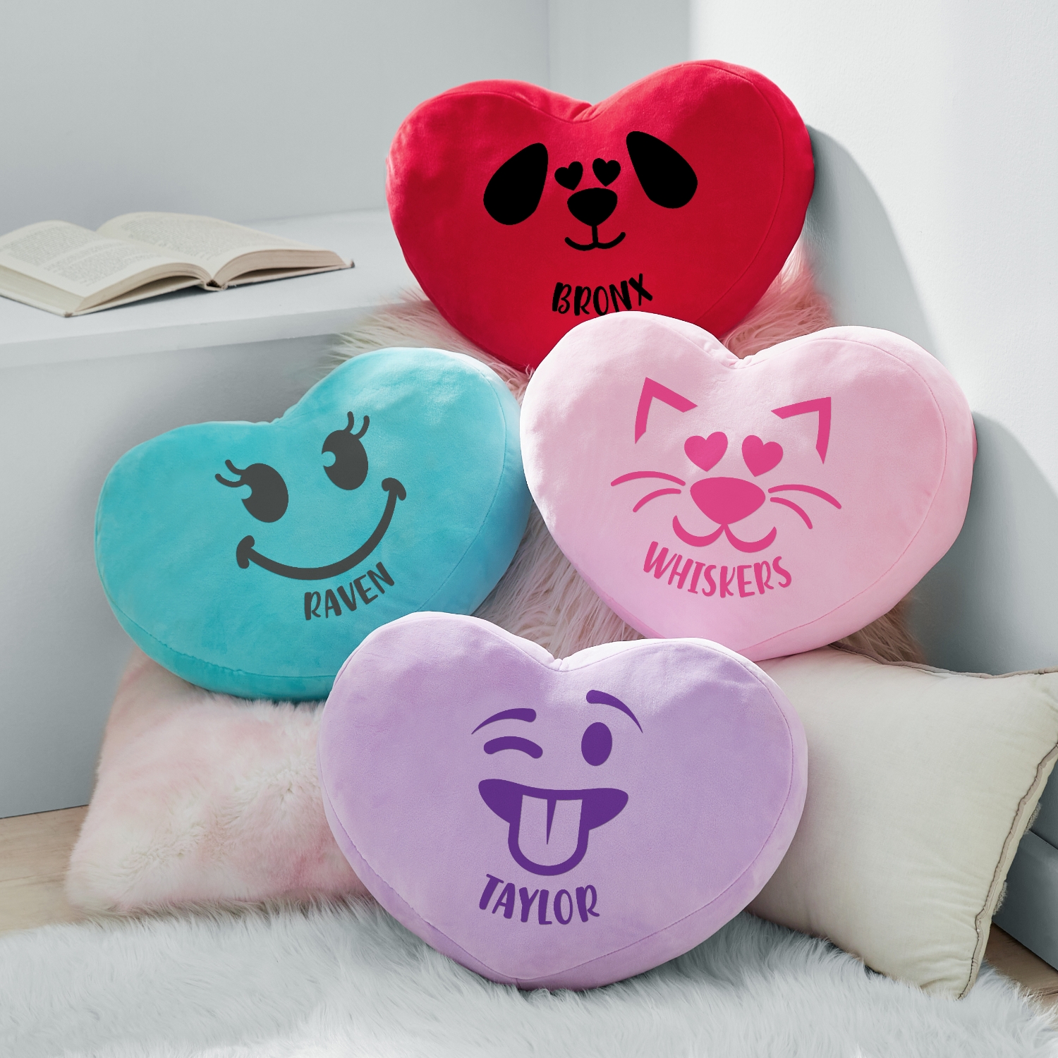 Cuddly Heart Character Personalized Pillow