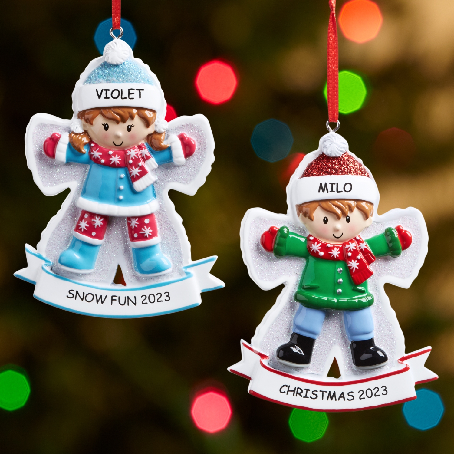 Christmas ornaments store with kids