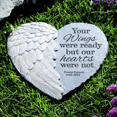 Angelic Embrace Personalized Memorial Garden Stone