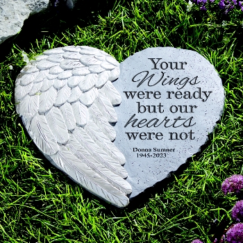 Angelic Embrace Personalized Memorial Garden Stone