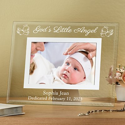 Baptism Etched Personalized Glass Picture Frame