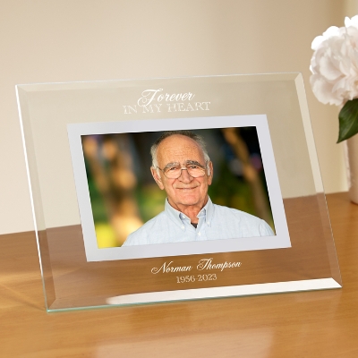 Memorial Glass Personalized Frame with Etched Design