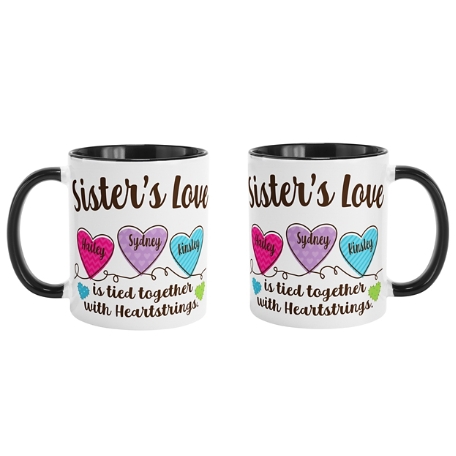 Heartstrings Mug - 11 oz w/ Black Handle