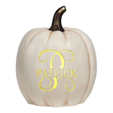 Light-Up Name & Initial Pumpkin - Cream - XL