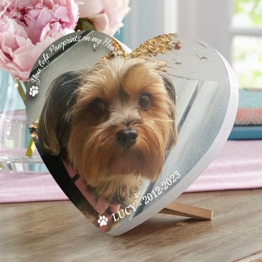 Pet Memorial Photo Wood Heart
