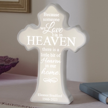 Heavenly Home Memorial Light-Up Personalized Cross