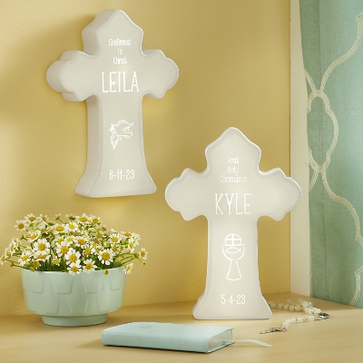 Illuminated Sacrament Personalized Cross