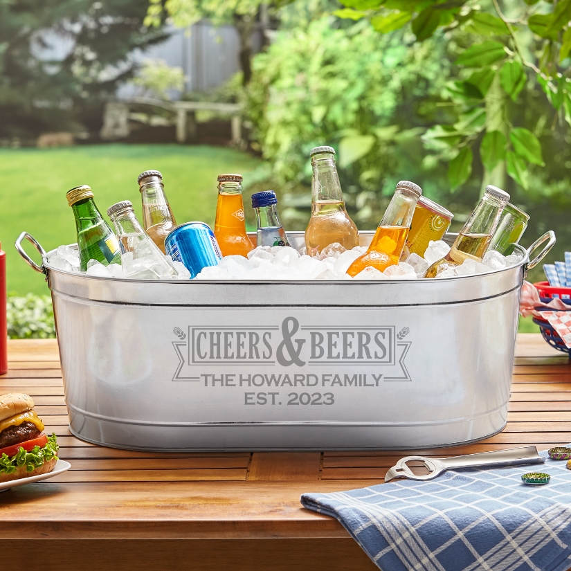 Beers & Cheers Personalized Beverage Tub at