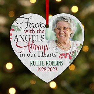 Forever with the Angels Photo Heart Ornament