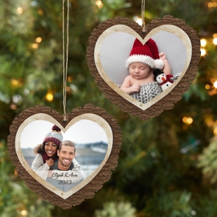 Picture-Perfect Photo Rustic Wood Heart Bauble