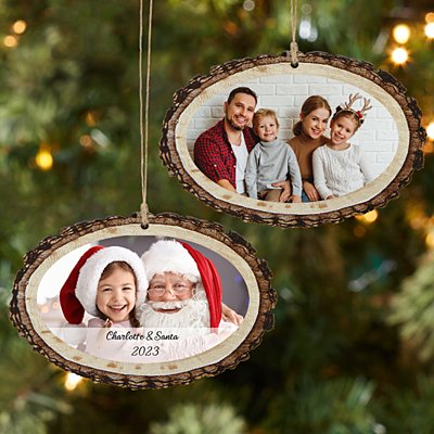 Picture-Perfect Photo Rustic Wood Oval Ornament