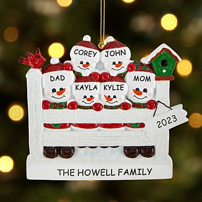 Sparkling Snowman Family Ornament