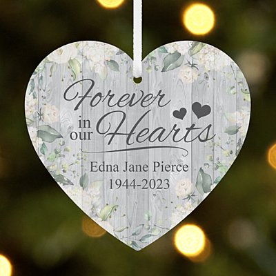 Forever Loved Memorial Wood Personalized Ornament