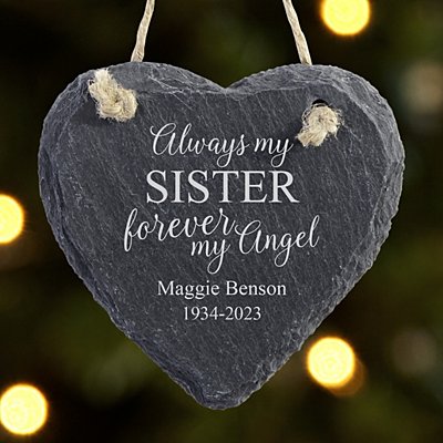Forever My Angel Slate Heart Ornament
