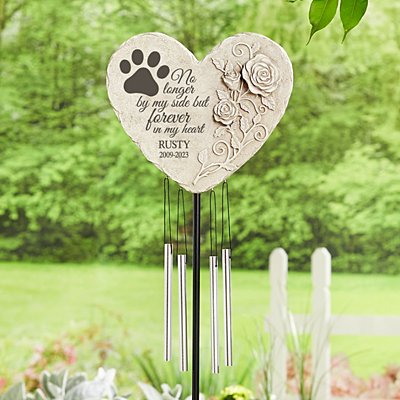 Angel Paws Pet Memorial Staked Personalized Wind Chime