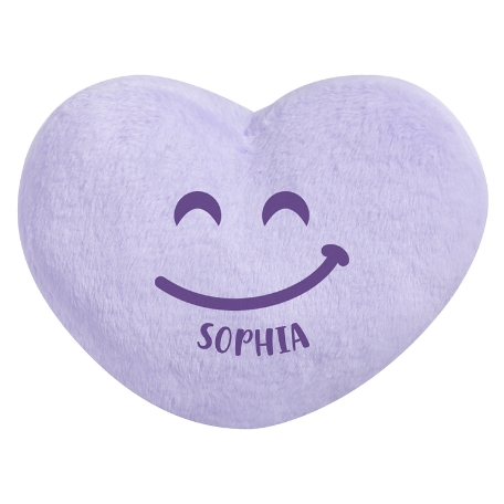 Plush Heart Character Pillow - Purple